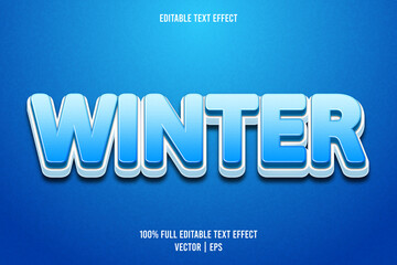 Winter editable text effect cartoon style