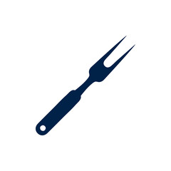 BBQ or grill tools icon in flat design. Barbecue fork sign isolated symbols on white background. Simple silhouette BBQ tools. Logo. Vector illustration.