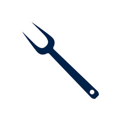 BBQ or grill tools icon in flat design. Barbecue fork sign isolated symbols on white background. Simple silhouette BBQ tools. Logo. Vector illustration.