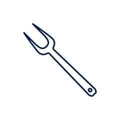 BBQ or grill tools icon in flat design. Barbecue fork sign isolated symbols on white background. Simple silhouette BBQ tools. Logo. Vector illustration.