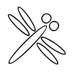 Dragonfly icon illustration. Vector sign or symbol isolated