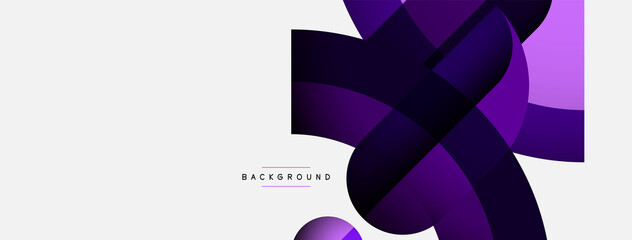 Geometric abstract background. Round shapes, circles, lines composition for wallpaper banner background or landing page