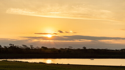 sunset over the river