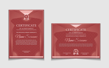Certificate of achievement border design templates with elements of  luxury gold badges and modern line patterns. vector graphic print layout can use For award, appreciation, education