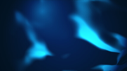 Abstract dot white blue wave gradient texture technology background.