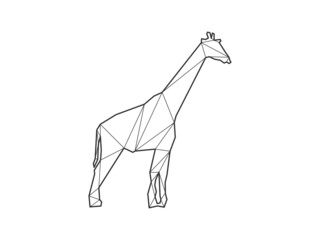 Mosaic triangles of Giraffe isolated on a white background. Abstract design for vector.