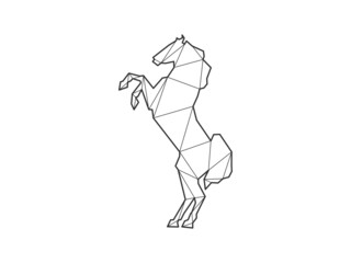 Mosaic triangles of Horse isolated on a white background. Abstract design for vector.