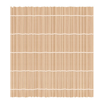 Bamboo mat background for making sushi. Top view. Realistic texture makisu or curtain. Vector illustration.
