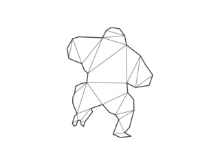Mosaic triangles of Monkey isolated on a white background. Abstract design for vector.