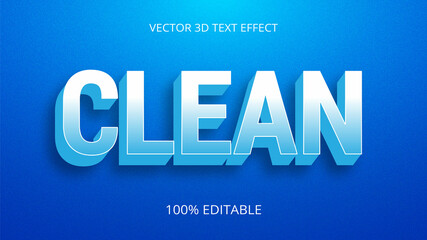 Clean 3d text effect design 