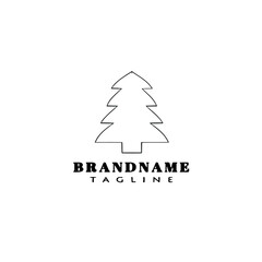 Fototapeta premium christmas tree logo cartoon icon design template black creative vector illustration