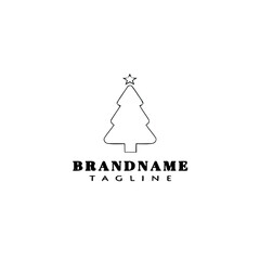 christmas tree logo cartoon icon design template black isolated vector concept