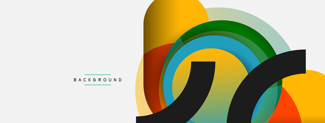 Circle and round shapes abstract background. Vector illustration for wallpaper banner background or landing page