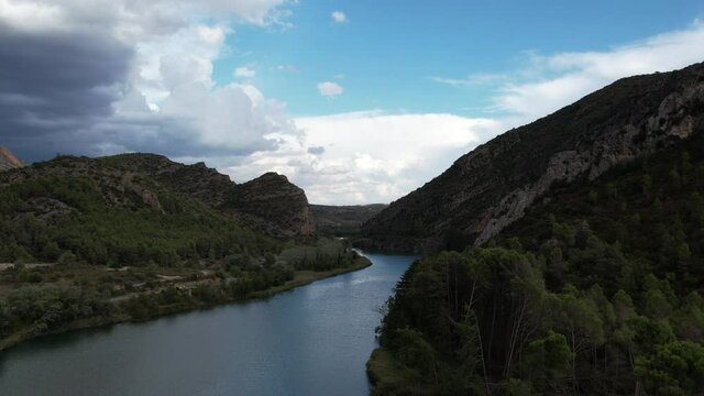 spectacular river landscape between mountains