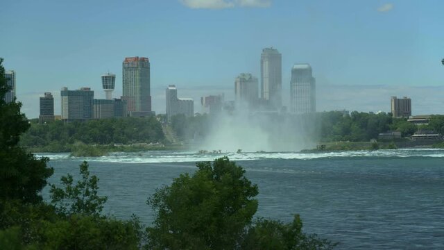 Skyline of Niagara Falls Canada.