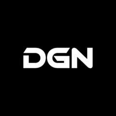DGN letter logo design with black background in illustrator, vector logo modern alphabet font overlap style. calligraphy designs for logo, Poster, Invitation, etc.