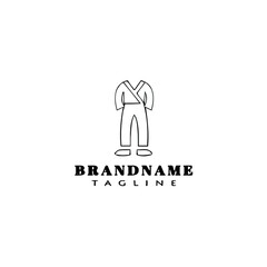 traditional korean clothes logo cartoon icon design template black isolated vector illustration