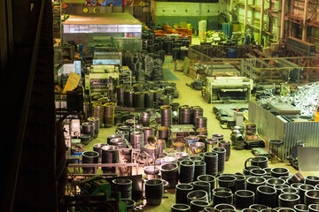 Naklejka premium large metal factory floor from above