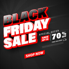 Black Friday background or banner template for online shopping and social media.