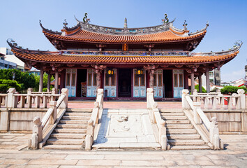 Naklejka premium Building view of Confucius Temple in Changhua, Taiwan. This is a historical heritage with a Chinese-style building that is over several hundred years old