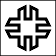 Obraz premium black and white cross symbol