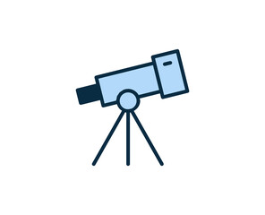 Telescope line icon. High quality outline symbol for web design or mobile app. Thin line sign for design logo. Color outline pictogram on white background
