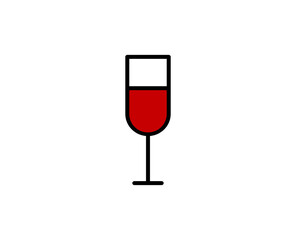 Glass flat icon. Single high quality outline symbol for web design or mobile app.  Holidays thin line signs for design logo, visit card, etc. Outline pictogram EPS10