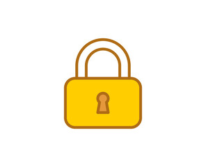 Lock flat icon. Single high quality outline symbol for web design or mobile app.  House thin line signs for design logo, visit card, etc. Outline pictogram EPS10