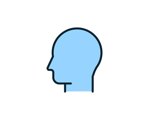 Head line icon. High quality outline symbol for web design or mobile app. Thin line sign for design logo. Color outline pictogram on white background