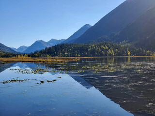 lake and mountains