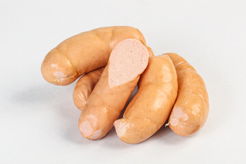 Natural meat sausages with minced meat