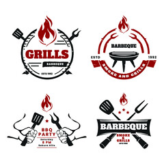 Vintage barbeque collection logo design