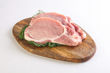 Raw pork loin for coocking
