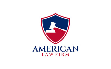 American Military law firm logo vector,with USA Flag Symbol best for justice consultant logo commercial brand