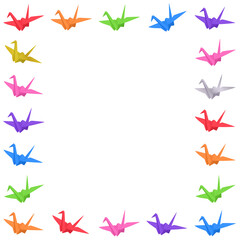 紅白の折り鶴のイラスト