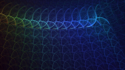 3D rendering abstract blue fractal light background