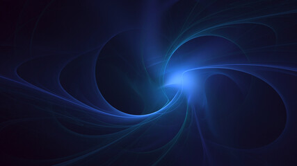 3D rendering abstract blue fractal light background