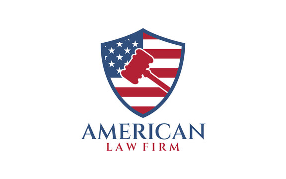 American Military law firm logo vector,with USA Flag Symbol best for justice consultant logo commercial brand