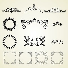 Obraz premium set of retro premium vintage frame ornament decoration logo design vector template