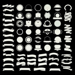 set of premium retro vintage badge logo design vector template