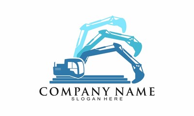 Creative excavator vector logo