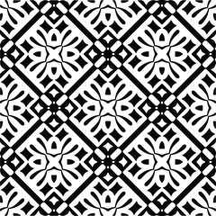 Vector geometric seamless pattern.Modern geometric background with abstract shapes.Monochromatic Repeating Patterns.Endless abstract texture.black and white ornament for design.