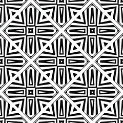 Vector geometric seamless pattern.Modern geometric background with abstract shapes.Monochromatic Repeating Patterns.Endless abstract texture.black and white ornament for design.