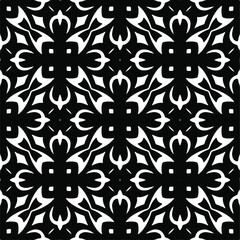 Vector geometric seamless pattern.Modern geometric background with abstract shapes.Monochromatic Repeating Patterns.Endless abstract texture.black and white ornament for design.