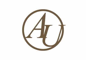 Graphic shape of AU initial letter