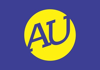Graphic shape of AU initial letter