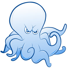 blue octopus get angry