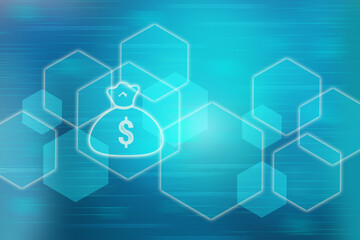 Fototapeta premium 2d rendering dollar business graph background 