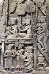 Wall carving of Prasat Bayon Temple, Angkor Wat, Siem Reap, Cambodia