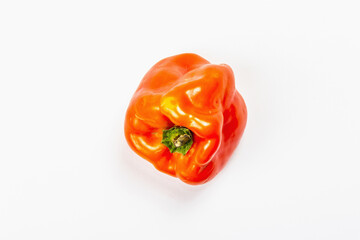 Ripe yellow pepper isolated on white background